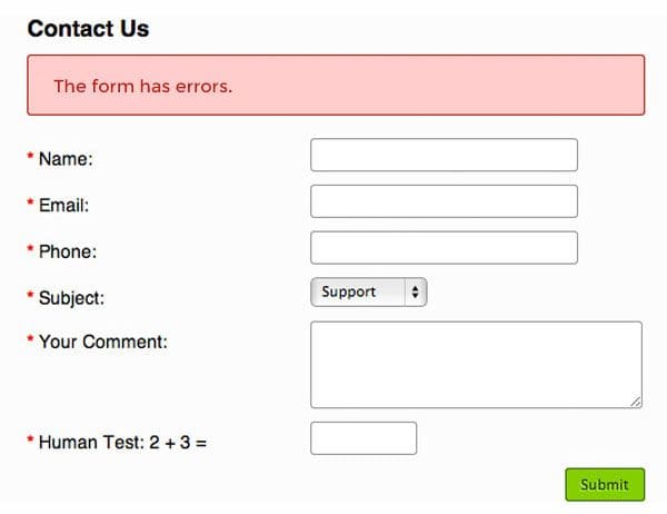 Optimización de formularios web - indicar claramente los errores